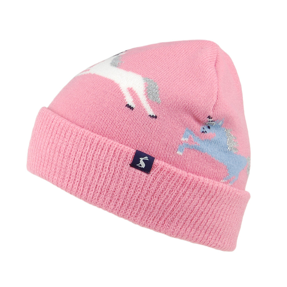 Bonnet Enfant Pink Unicorn rose JOULES