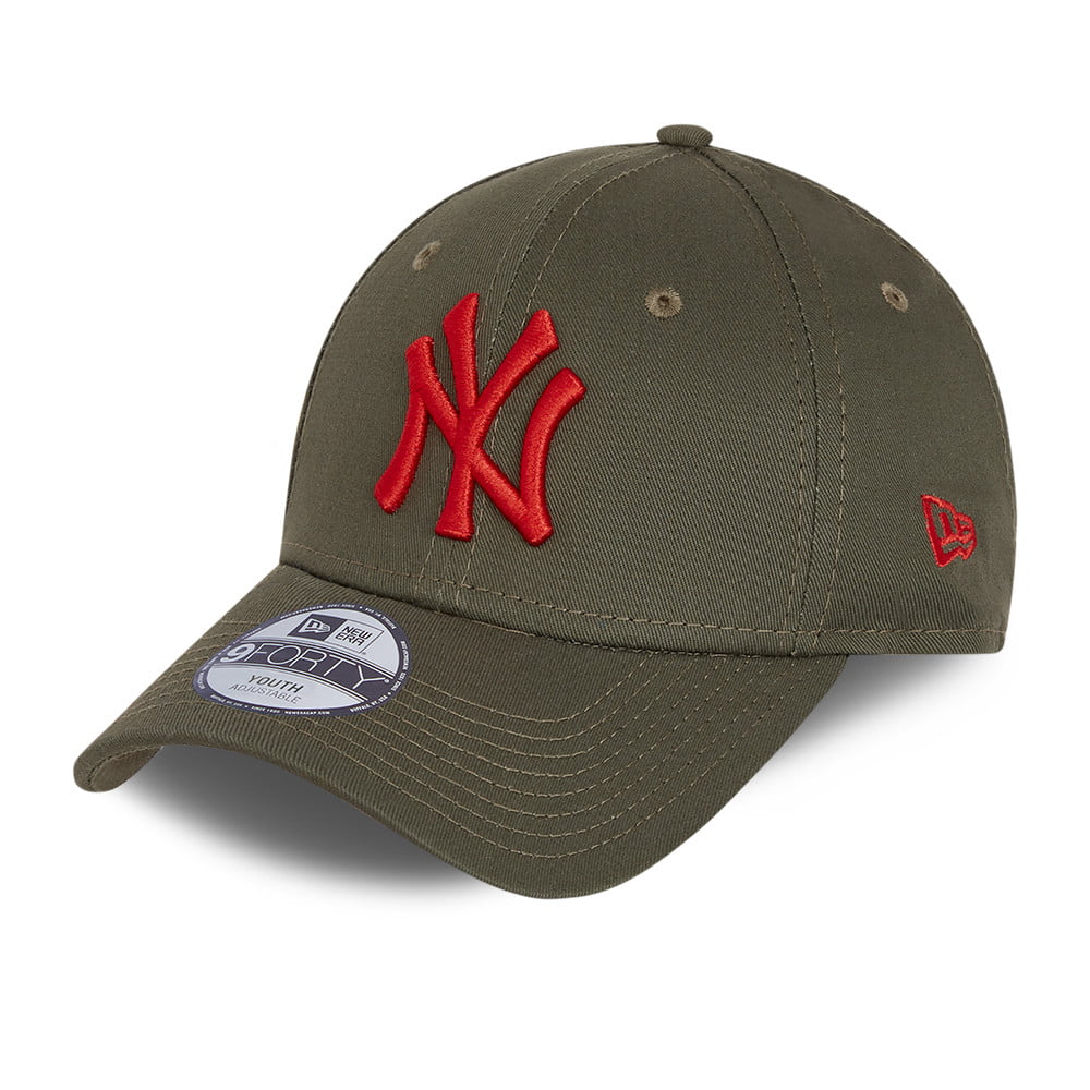 Casquette Enfant 9FORTY MLB League Essential New York Yankees olive-rouge NEW ERA