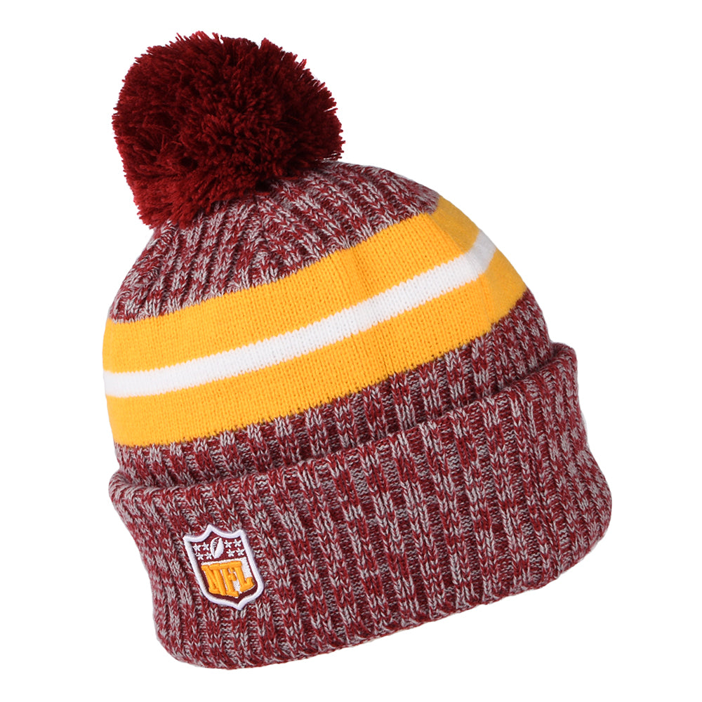 Bonnet à Pompon NFL Sideline Sport Knit Washington Commanders bordeaux-jaune NEW ERA