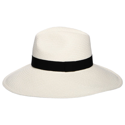 Chapeau Panama à Bord Large avec Bandeau noir Jessica décoloré CHRISTYS