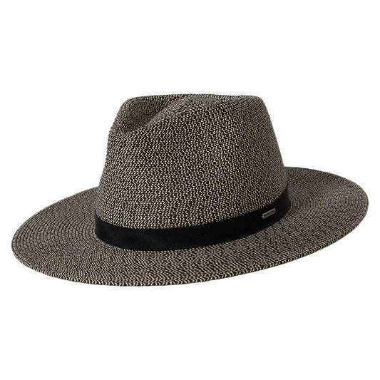 Chapeau Fedora en Paille Toyo Pliable Carolina noir-naturel BRIXTON