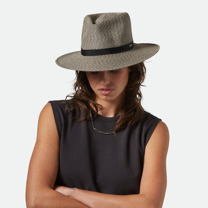 Chapeau Fedora en Paille Toyo Pliable Carolina noir-naturel BRIXTON