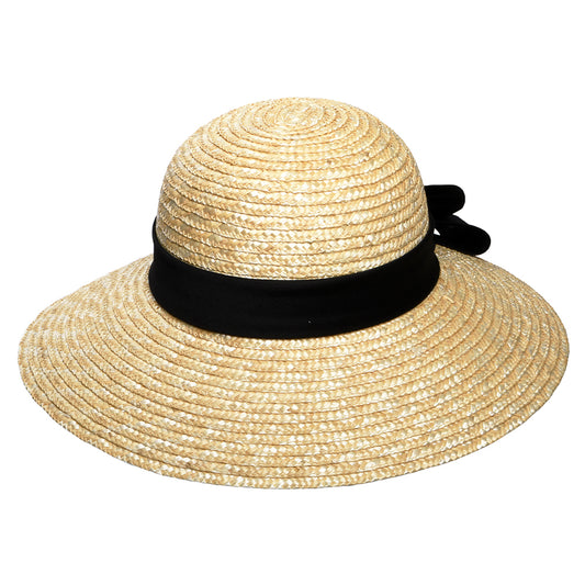 Chapeau Été Canotier en Paille Milan II naturel SUR LA TÊTE