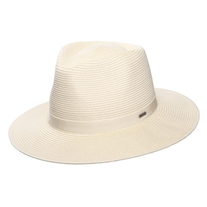 Chapeau Fedora en Paille Toyo Pliable Carolina crème BRIXTON