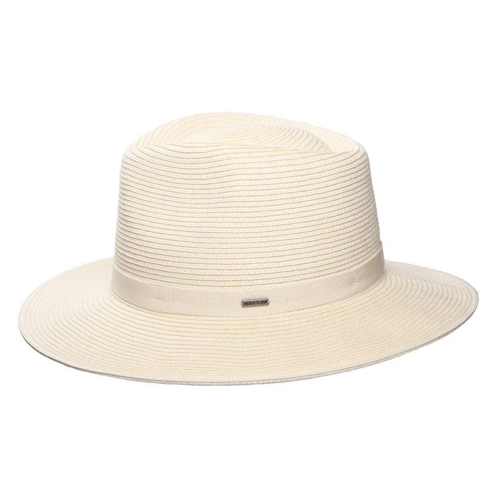 Chapeau Fedora en Paille Toyo Pliable Carolina crème BRIXTON