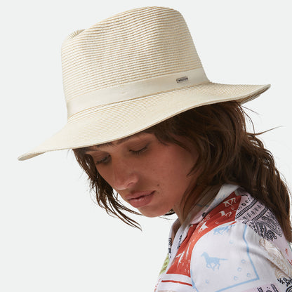 Chapeau Fedora en Paille Toyo Pliable Carolina crème BRIXTON