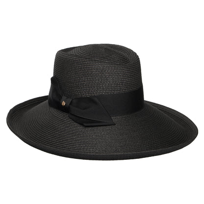 Chapeau Été en Paille avec Nœud Sissinghurst noir FAILSWORTH