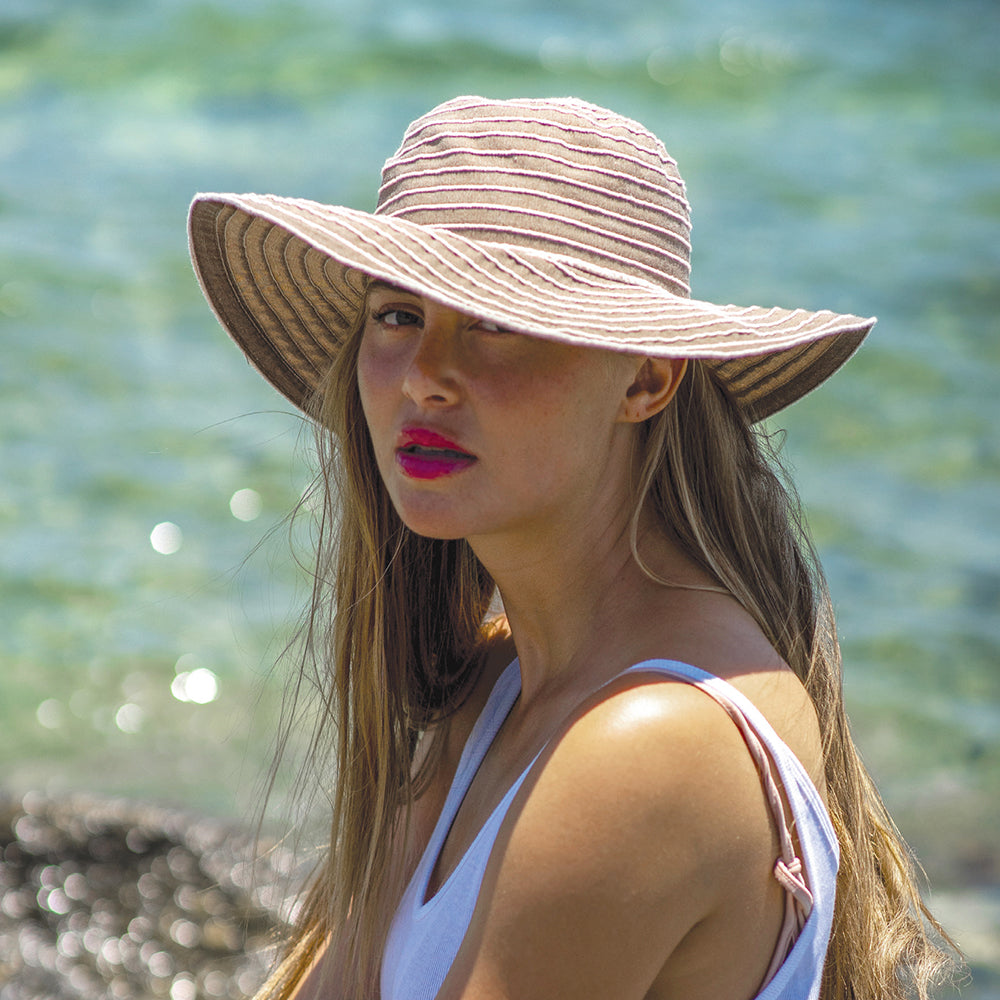 Chapeau Été à Bord Large Sonia khaki SCALA