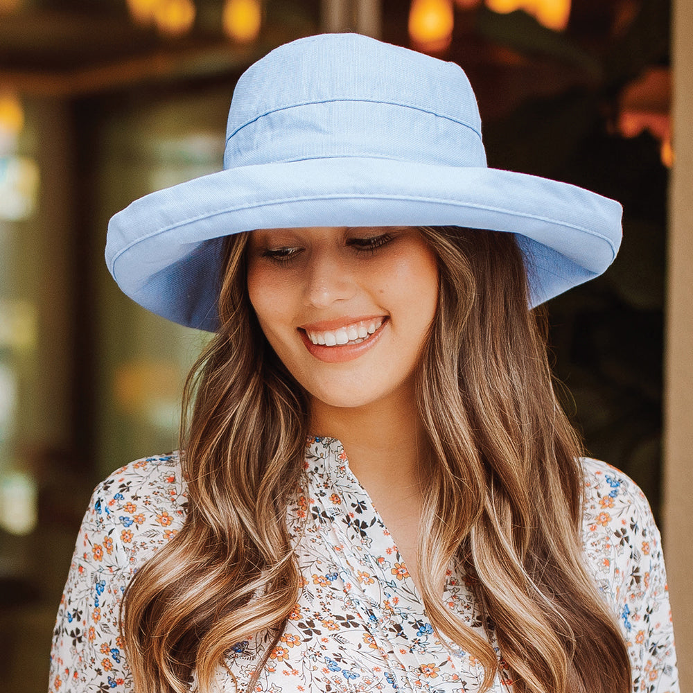 Chapeau Été Pliable Bari bleu moyen SCALA