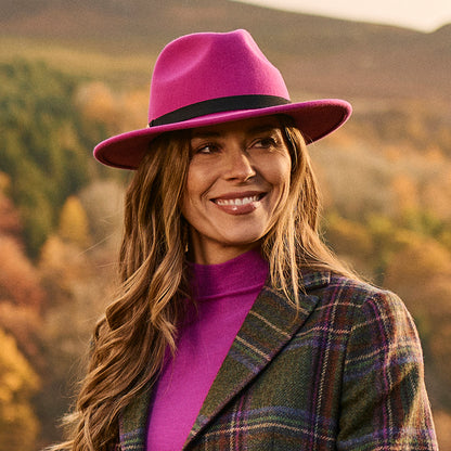 Chapeau Fedora en Laine Feutrée Hydrofuge Classic fuchsia FAILSWORTH