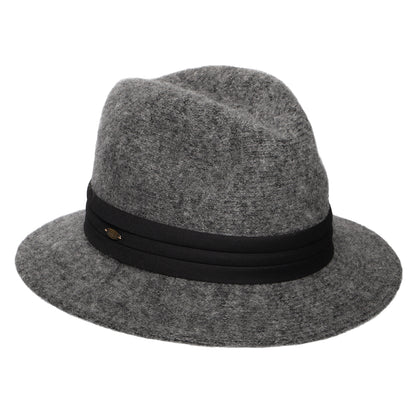 Chapeau Fedora Pliable en Angora Mélangé India anthracite SCALA