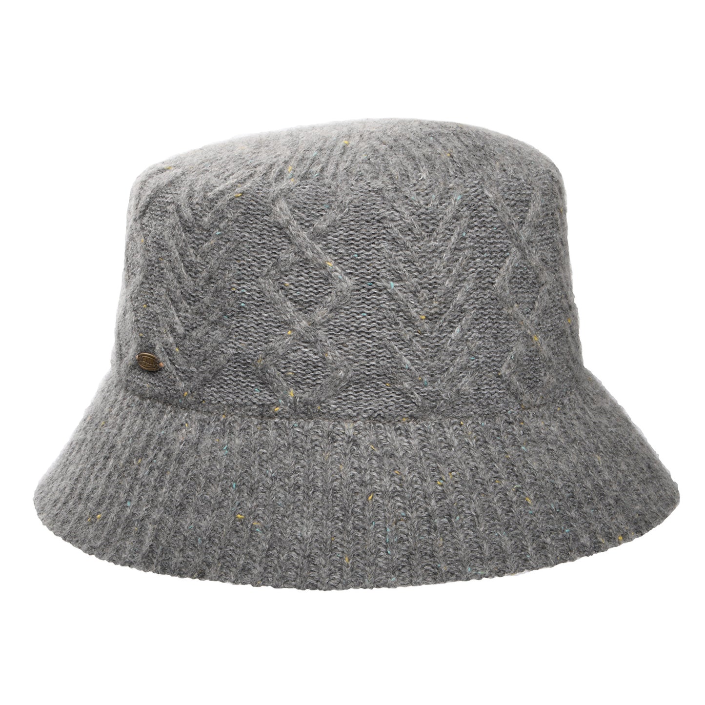 Chapeau Bob en Laine Mélangée à Torsades gris SCALA