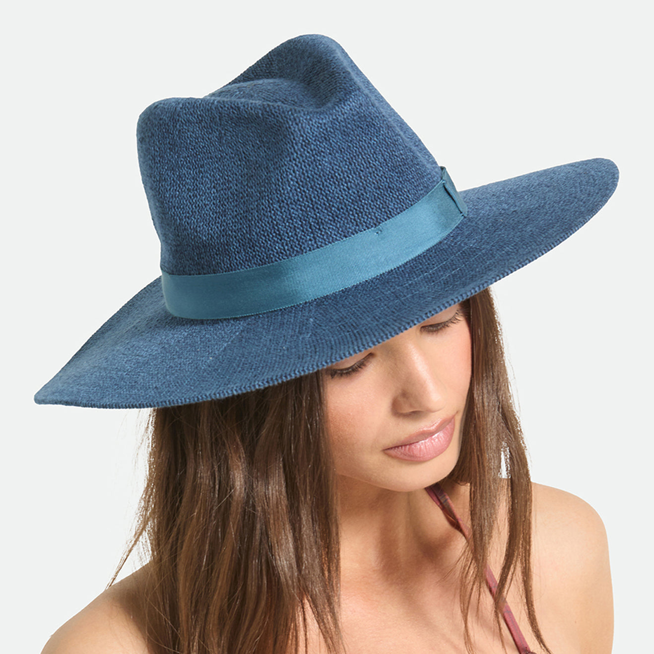 Chapeau Fedora Tricot Pliable Lyons bleu foncé BRIXTON
