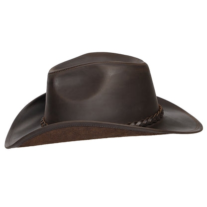 Chapeau de Cowboy en Cuir de Buffle chocolat JAXON & JAMES