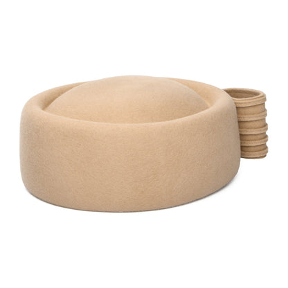 Chapeau Calot en Laine Jackie O Loop Bow camel WHITELEY