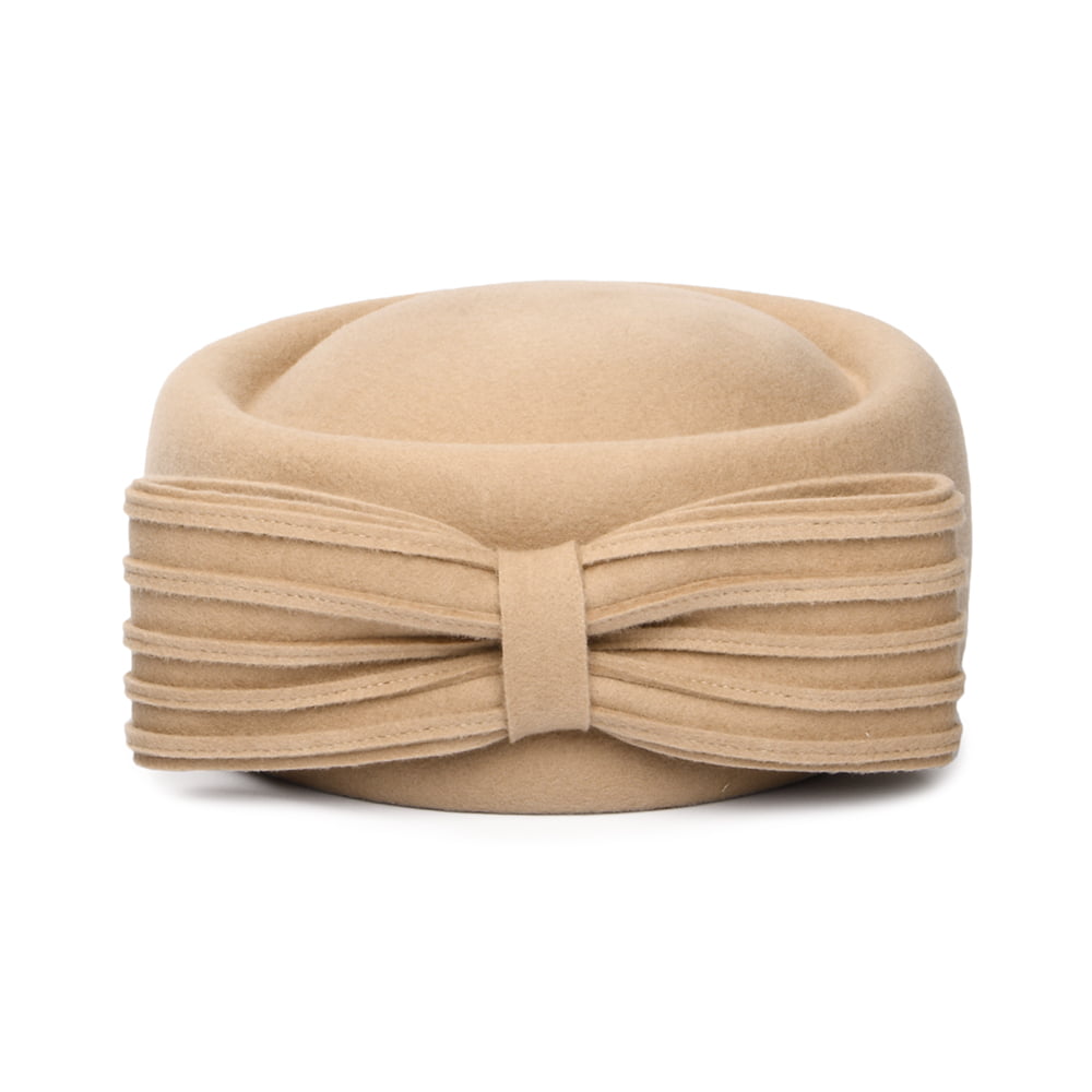 Chapeau Calot en Laine Jackie O Loop Bow camel WHITELEY