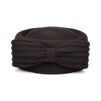 Chapeau Calot en Laine Jackie O Loop Bow chocolat WHITELEY