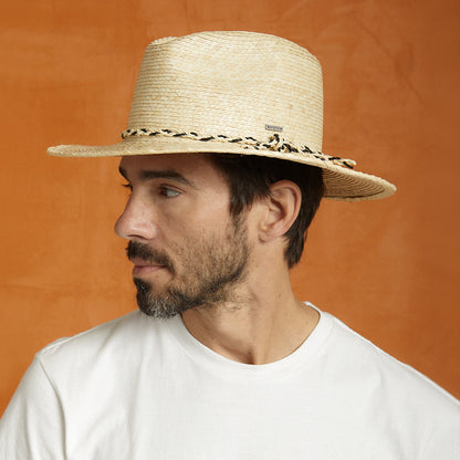 Chapeau Fedora en Paille Messer Western naturel BRIXTON