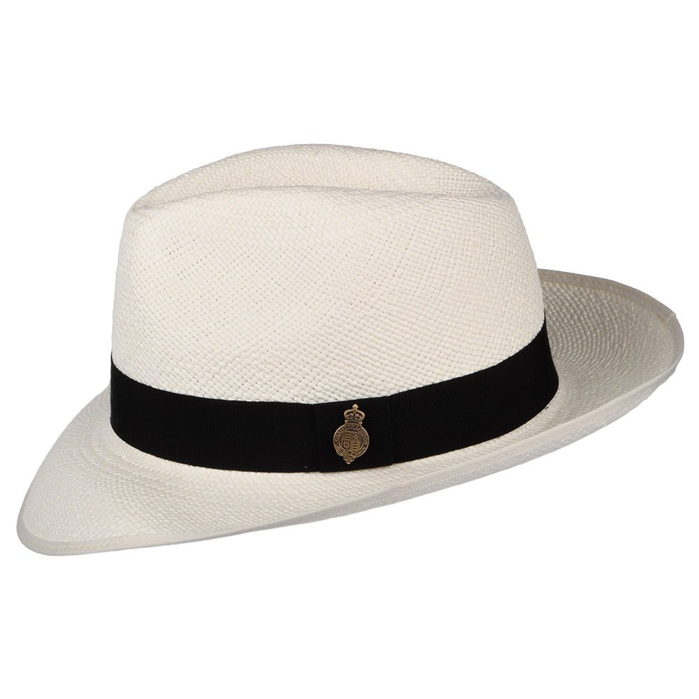 Chapeau Fedora Panama avec Bandeau noir Classic Preset décoloré CHRISTYS