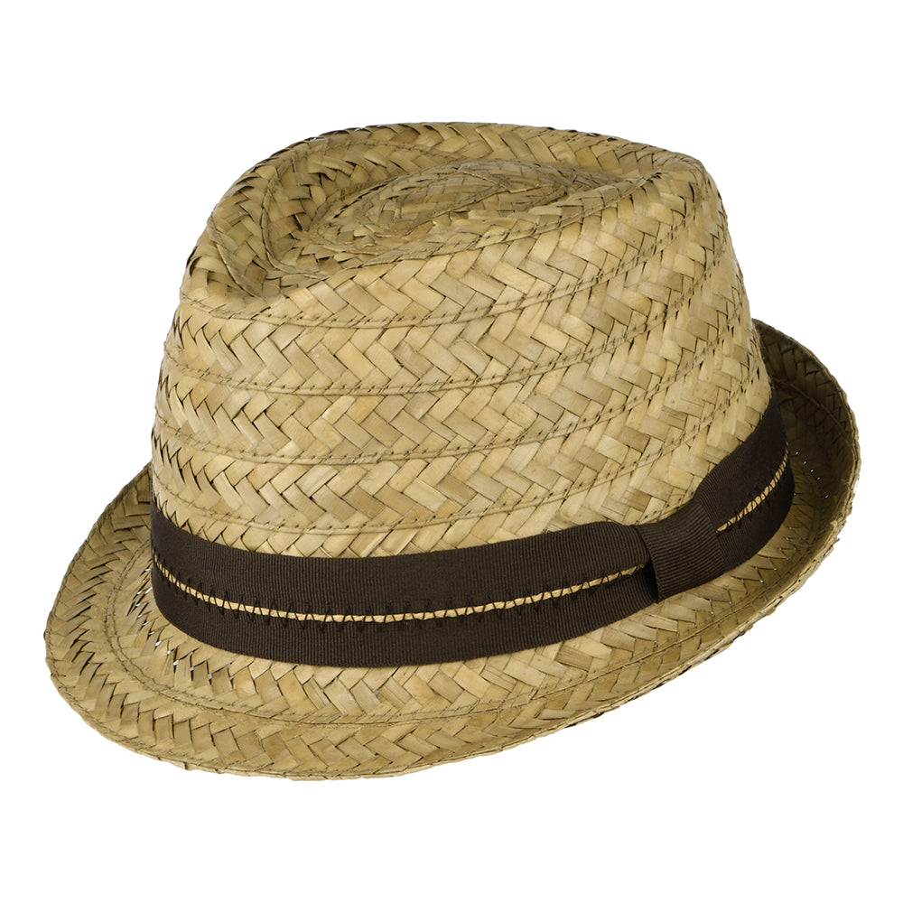Chapeau Trilby Cullen en Paille de Palmier naturel DORFMAN PACIFIC