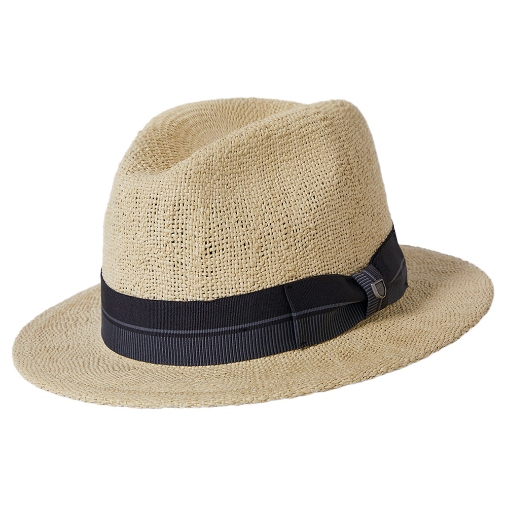 Chapeau Fedora en Paille Toyo Roma naturel-noir BRIXTON