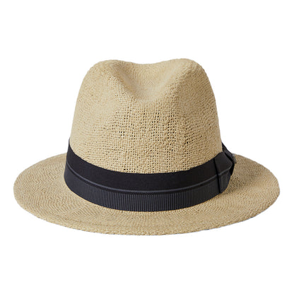Chapeau Fedora en Paille Toyo Roma naturel-noir BRIXTON
