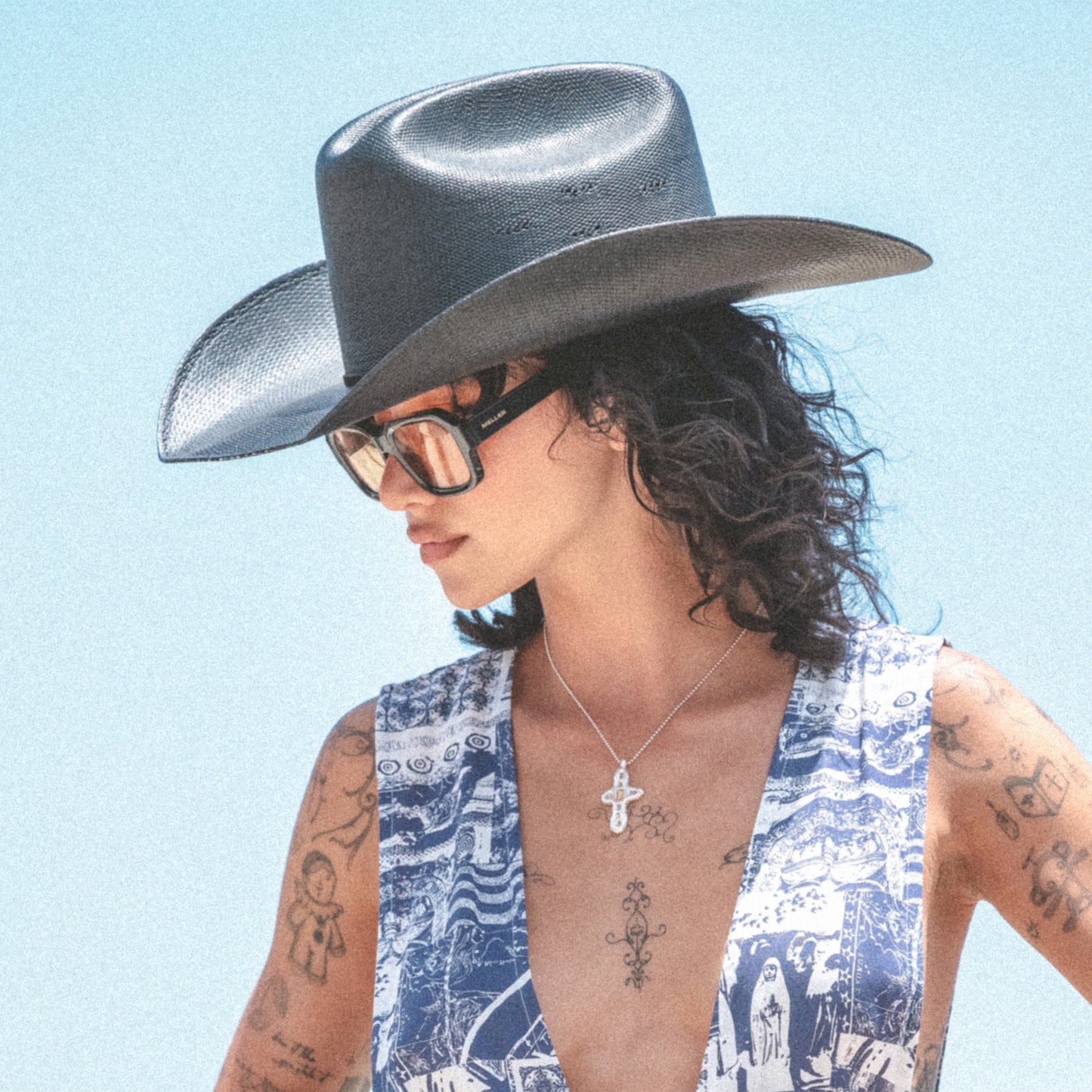 Chapeau de Cowboy en Paille Toyo Laredo noir BRIXTON