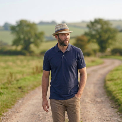 Chapeau Trilby en Paille Toyo Player naturel-bleu STETSON