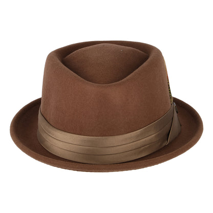 Chapeau Pork Pie en Laine Feutrée Stout marron-bronze BRIXTON