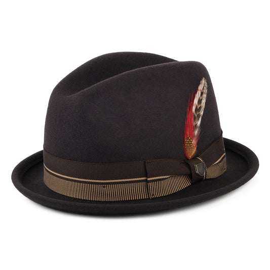 Chapeau Trilby en Laine Feutrée Gain 20ème Anniversaire chocolat BRIXTON