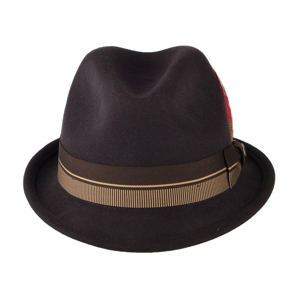 Chapeau Trilby en Laine Feutrée Gain 20ème Anniversaire chocolat BRIXTON
