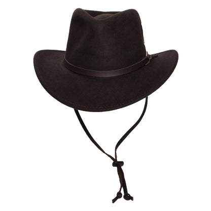 Chapeau Australien en Laine Feutrée Déformable Hydrofuge Dakota Stampede chocolat SCALA