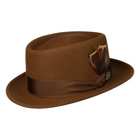 Chapeau Pork Pie en Fourrure Feutrée Leadville marron STETSON