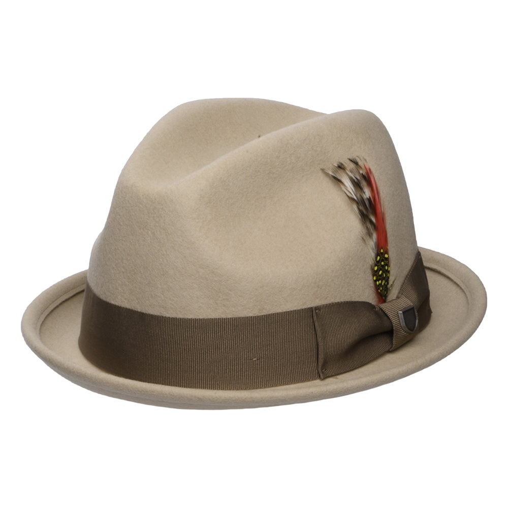 Chapeau Trilby en Laine Feutrée Gain sable-marron clair BRIXTON