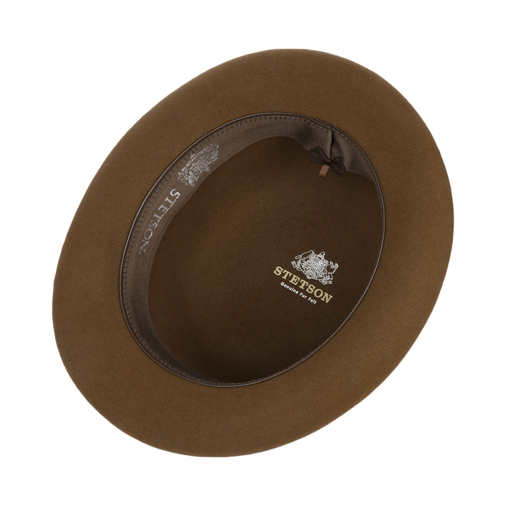Chapeau Melon en Fourrure Feutrée Classic Uni marron STETSON