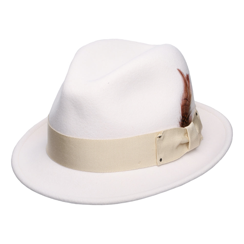 Chapeau Trilby en Laine Feutrée Déformable Hydrofuge Tino blanc cassé BAILEY