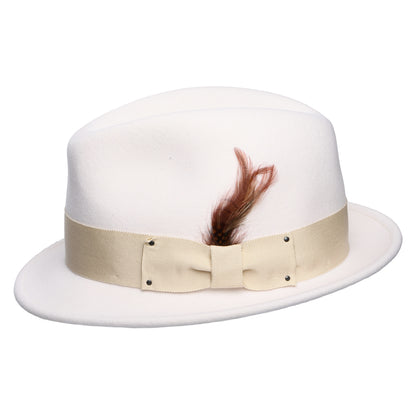 Chapeau Trilby en Laine Feutrée Déformable Hydrofuge Tino blanc cassé BAILEY