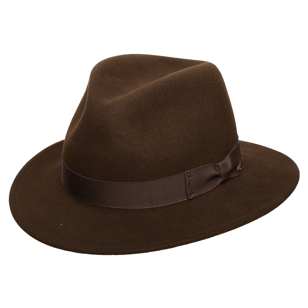 Chapeau Fedora en Laine Feutrée Déformable Hydrofuge Curtis marron BAILEY