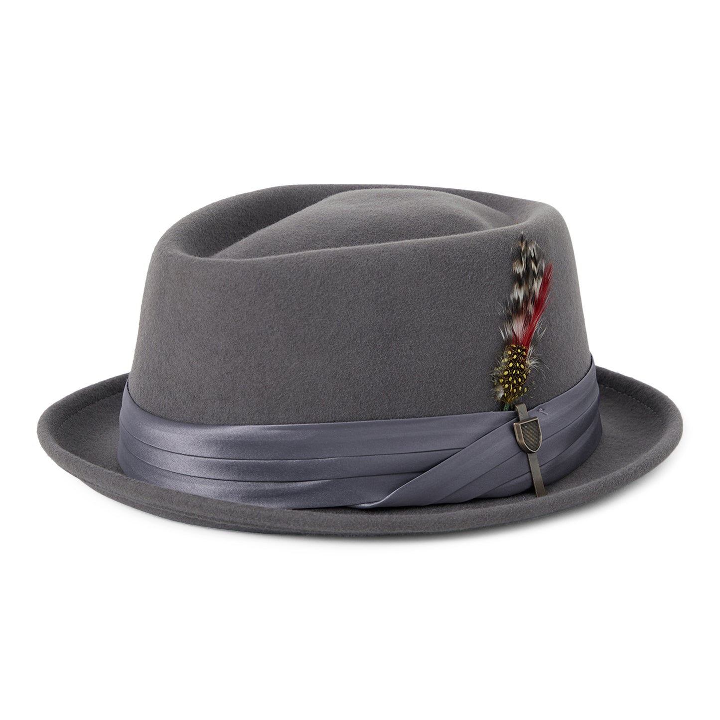 Chapeau Pork Pie en Laine Feutrée Stout anthracite BRIXTON