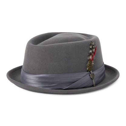 Chapeau Pork Pie en Laine Feutrée Stout anthracite BRIXTON
