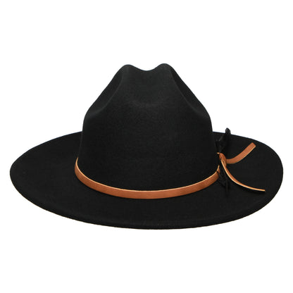 Chapeau de Cowboy en Laine Feutrée avec Plume Adan noir SCALA