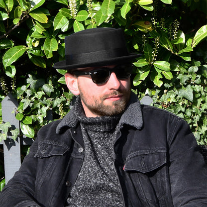Chapeau Pork Pie en Laine Déformable noir JAXON & JAMES