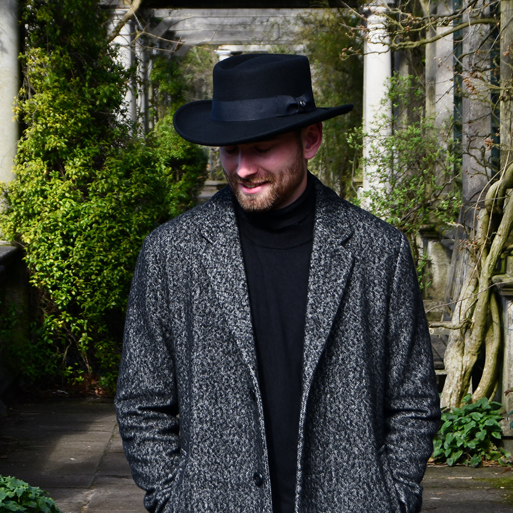 Chapeau Gambler en Laine Feutrée Déformable noir JAXON & JAMES