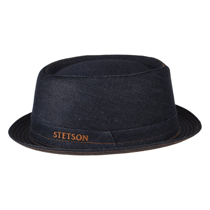 Chapeau Pork Pie en Jean bleu foncé STETSON