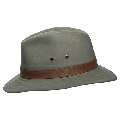 Chapeau Safari en Coton Hydrofuge olive DORFMAN PACIFIC