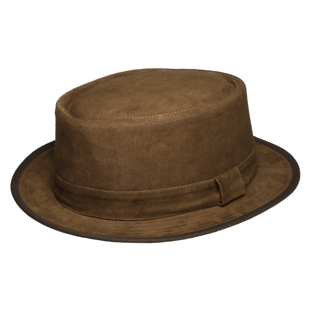 Chapeau Pork Pie en Daim marron clair DENTON