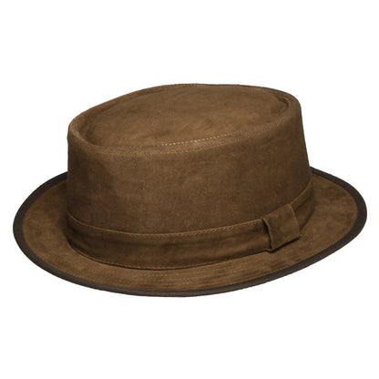 Chapeau Pork Pie en Daim marron clair DENTON