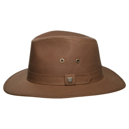 Chapeau Fedora en Coton Ciré Britannique Hydrofuge Drifter café FAILSWORTH