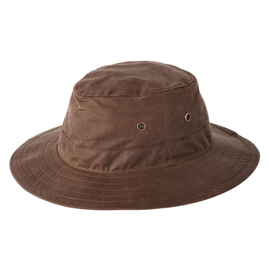 Chapeau Traveller en Coton Ciré Britannique café FAILSWORTH