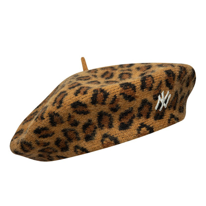 Béret en Laine Léopard New York Yankees camel-blanc NEW ERA